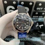 Omega Seamaster 300 Copy Watch -  Black Dial Black Rubber Strap